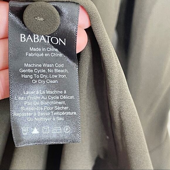 New Aritzia Babaton Medium M Fairman Dress Tuscan Olive Green Brown Long Sleeve - Picture 8 of 10